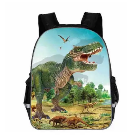 Юрский Мир Дети школьные ранцы для мальчиков T rex динозавр рюкзак Первичная