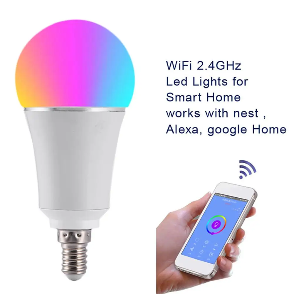 

7 Вт беспроводная WiFi умная Светодиодная лампа поддержка Alexa Google Home