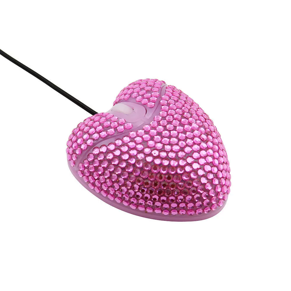 CHYI Love Heart Shaped Мини Компьютерная мышь Милая Проводная Usb оптическая ПК Mause 3d портативная девочка подарок Алмазная мышь для ноутбука Macbook