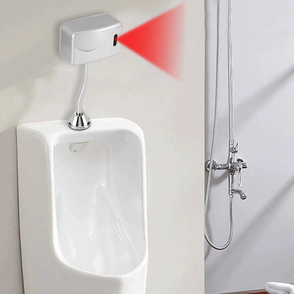 

Bathroom Toilet Exposed Wall Mounted Automatic Sensor Touchless Urinal Flush Valve DC 6V
