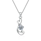 ZEMIOR стерлингового серебра 925 ожерелье для женщин яркие кубического циркония Романтический сердечный кулон ожерелья Лидер продаж, хорошее ювелирное изделие