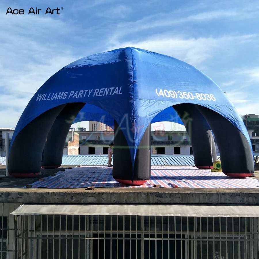 Надувная палатка-паук надувная палатка с синими ножками черного цвета диаметр 8 м