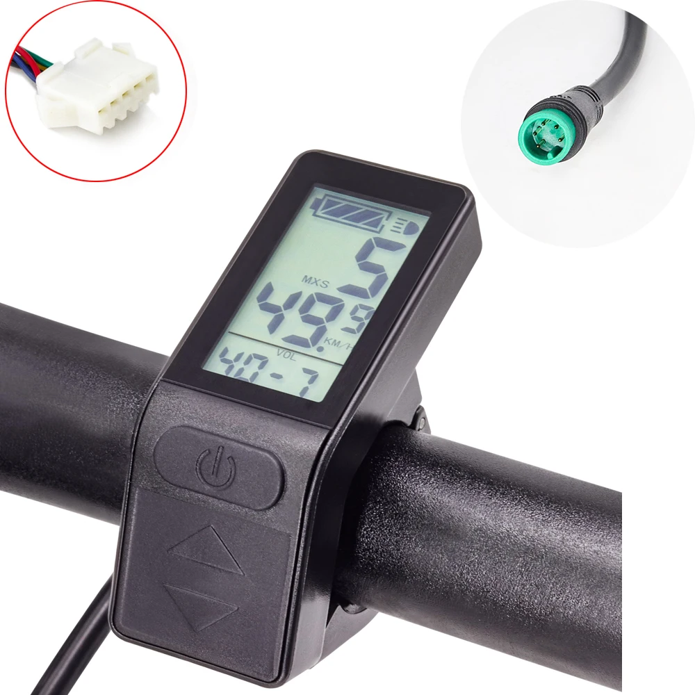 electric bike display kt lcd4 e bike lcd display 36v 48v ebike computer for e bike kunteng controller sm or waterproof connector free global shipping