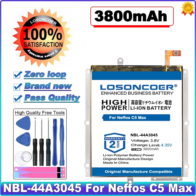 LOSONCOER батарея большой емкости 3800mAh NBL 44A3045 для neffos C5 Max TP702A B C E батареи|Аккумуляторы