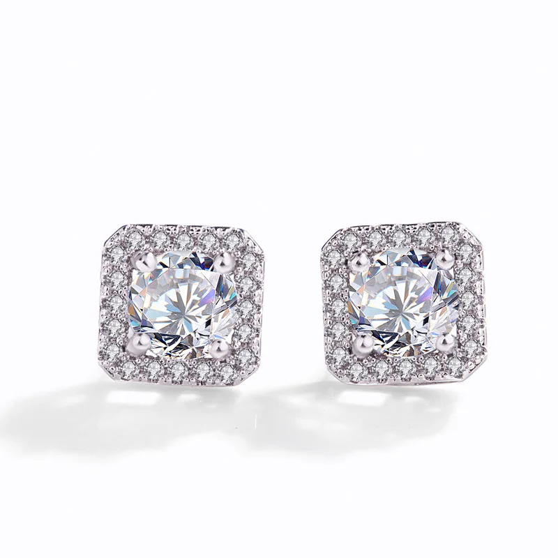 

Женские квадратные серьги-гвоздики из стерлингового серебра 925 пробы с кристаллами, ювелирные украшения, 2020 Oorbellen eh1427