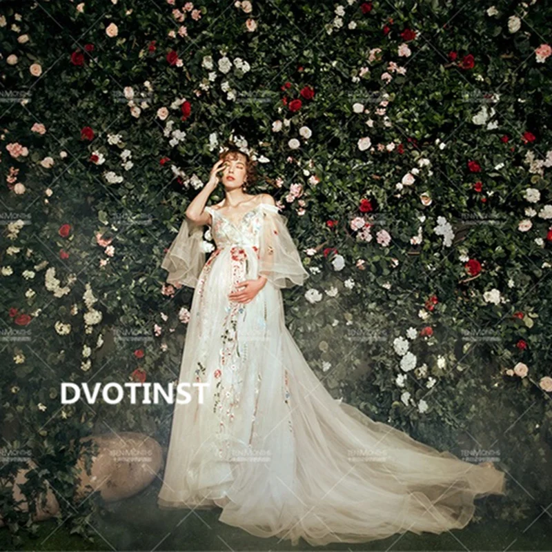 Dvotinst женские Подставки для фотографий беременности и родам платья цветочное на