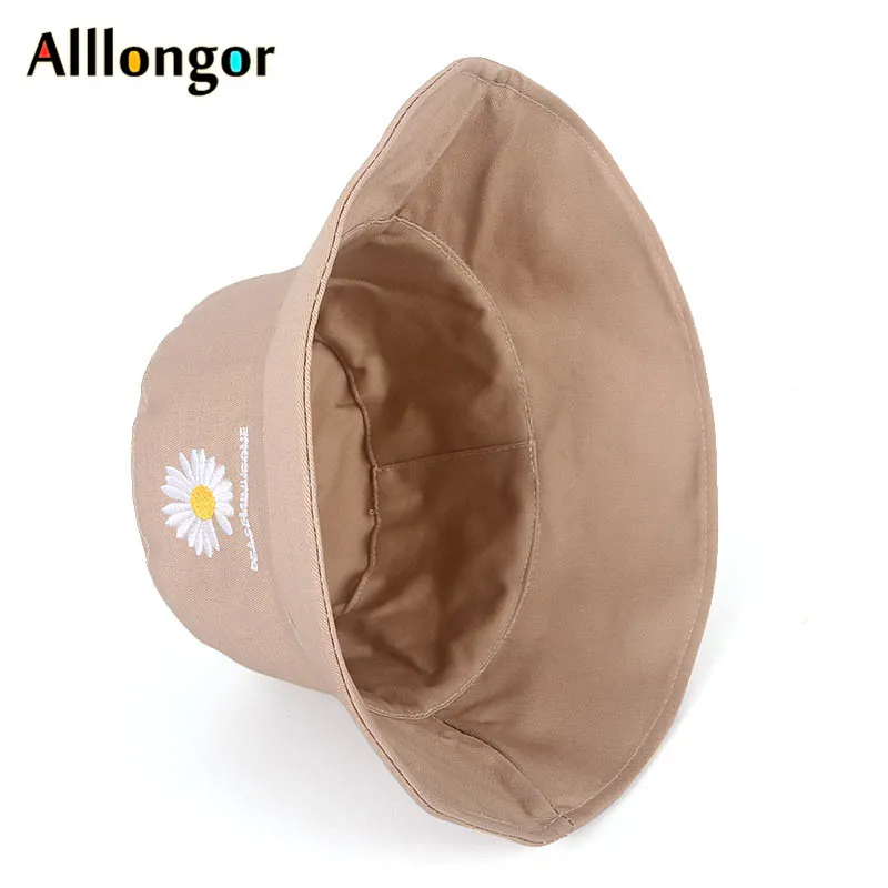 Шляпа-ведро с цветочной хризантемой новая Панама в Корейском стиле вышивкой для