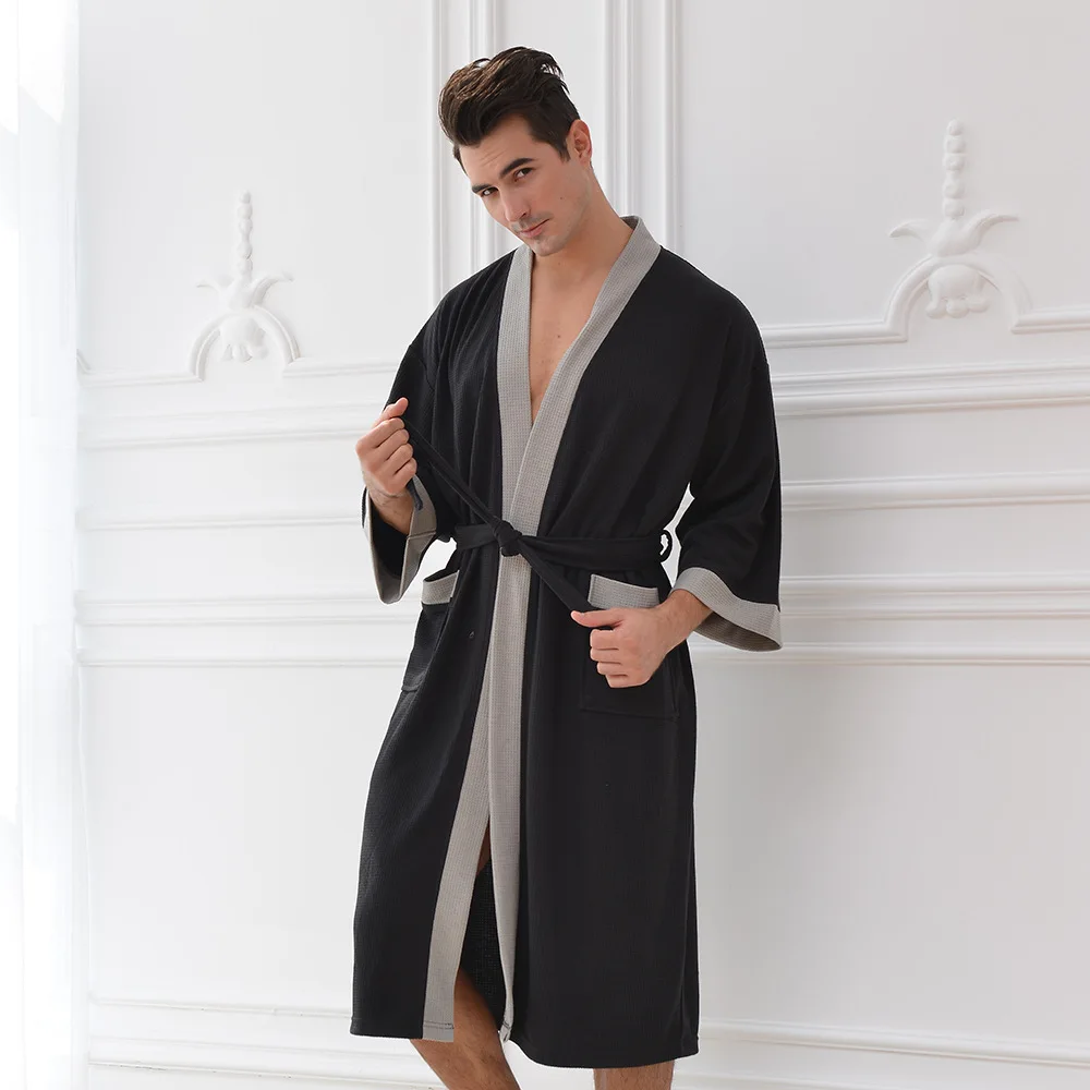 

Новый стиль, хлопковый мужской Вафельный Халат, банный халат для отеля, клуба, сауны, спа