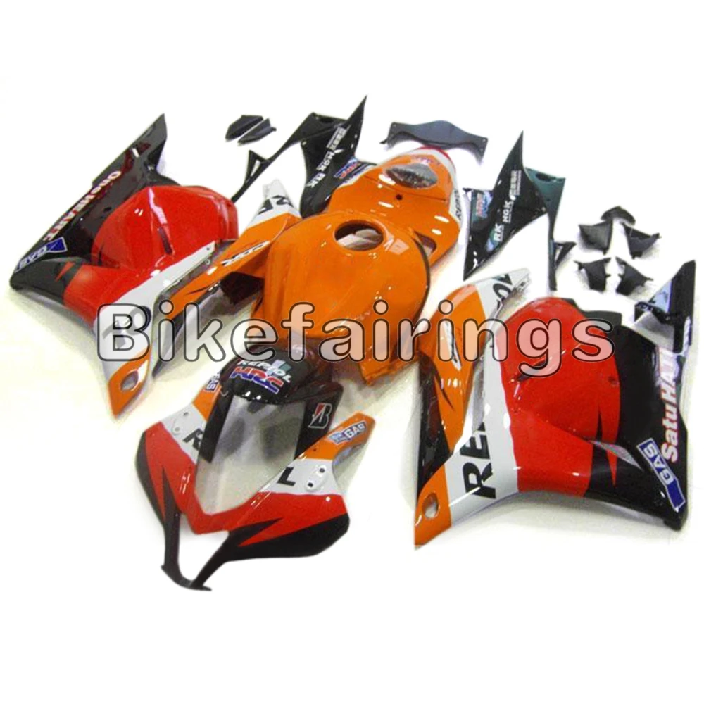 

Complete Fairings For Honda 2009 2010 2011 2012 CBR600RR F5 Full Bodywork kit Injection Molding Panels-Repsol Orange Red Black