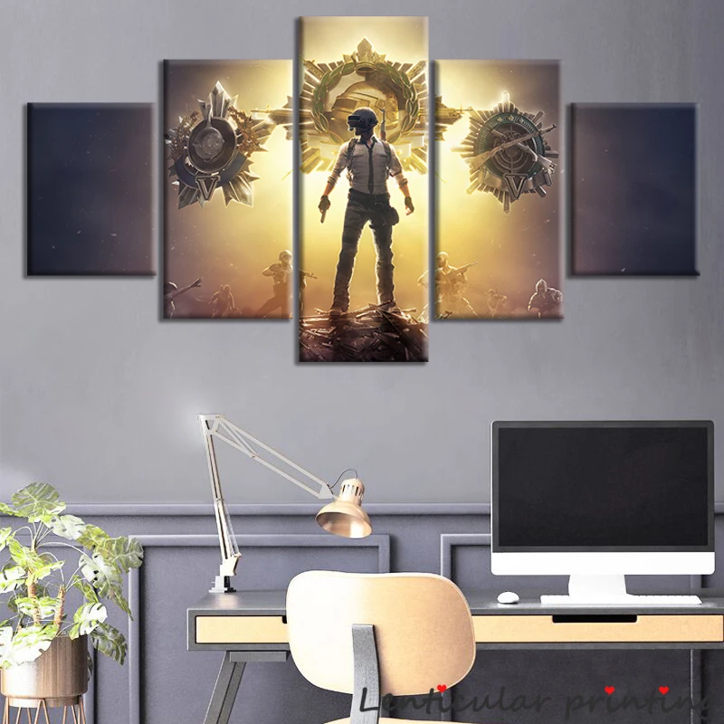 5 шт. Pubg мобильная игра Настенная картина звание игрока битва тема масляная