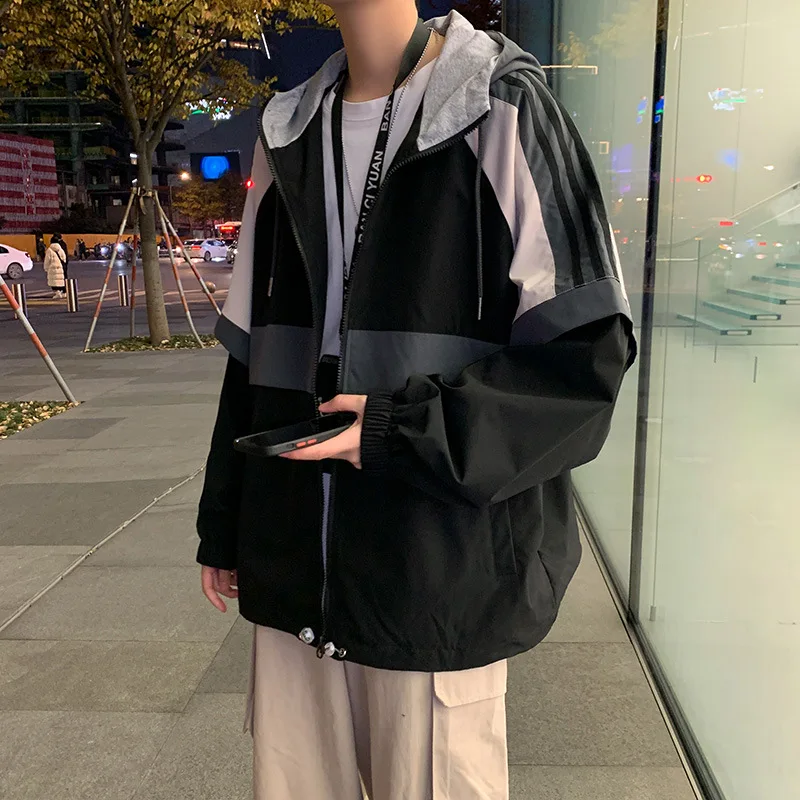 

Jacket men's spring and autumn fashion brand jacket 2021 spring new tooling jacket trend Hooded Jacket