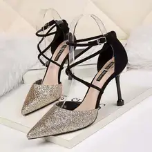 Chaussures à talons hauts en cuir pu pour femmes, chaussures confortables, à la mode, à enfiler, à talons hauts, à fleurs, mignonnes, pour dames  (3)