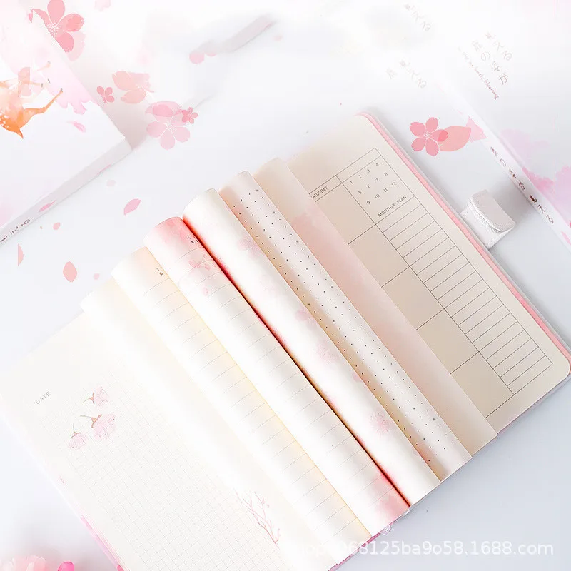 Kawaii Journal A5 блокнот с оленем сетка пустой рисунок ежедневный Еженедельный розовый