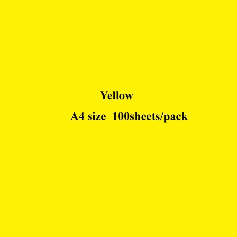 yellow А4 цветная копировальная бумага с белой двусторонней цветной ручной работы складной поделок бумага для рукоделия оригами печать файл для документов - Цвет: yellow
