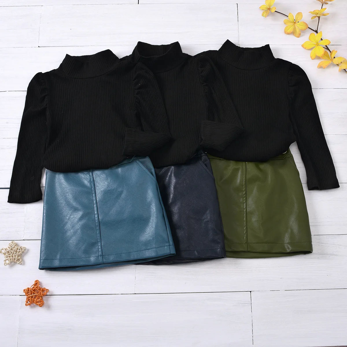 

HH Baby Girl Hot Spring Fashion Sets Sweater+Skirt Knit Balls Long Sleeve Sweater Kids Clothes Toddler Children's Clothing Suit