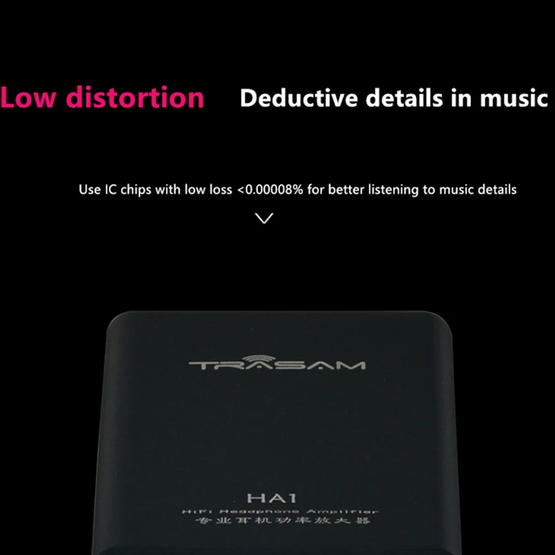 

TRASAM DAC HIFI Portable 3.5mm Jack Headphone Subwoofer Gain Audio Output Thin and Light Amplifier for Smart Phone