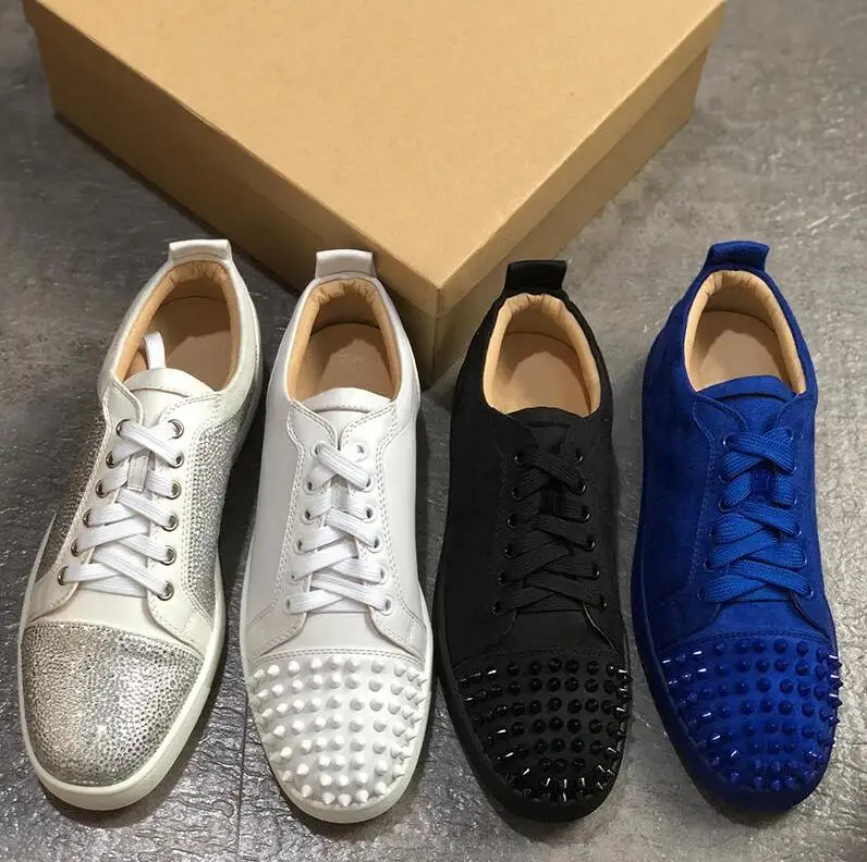 Модные дизайнерские туфли с красной подошвой Кроссовки на плоской подошве