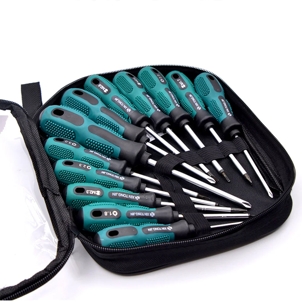

12pcs Screwdriver Set Hand Multi-tool Kit Magnetic Bit Insulated Handle Screw Driver Repair Tools For Home Manual
