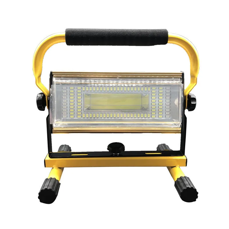 저렴한 2 개/몫 3 색 100W LED 투광 조명 작업 빛 충전식 휴대용 100 LED 스포트 홍수 빛 작업 캠핑 램프 야외