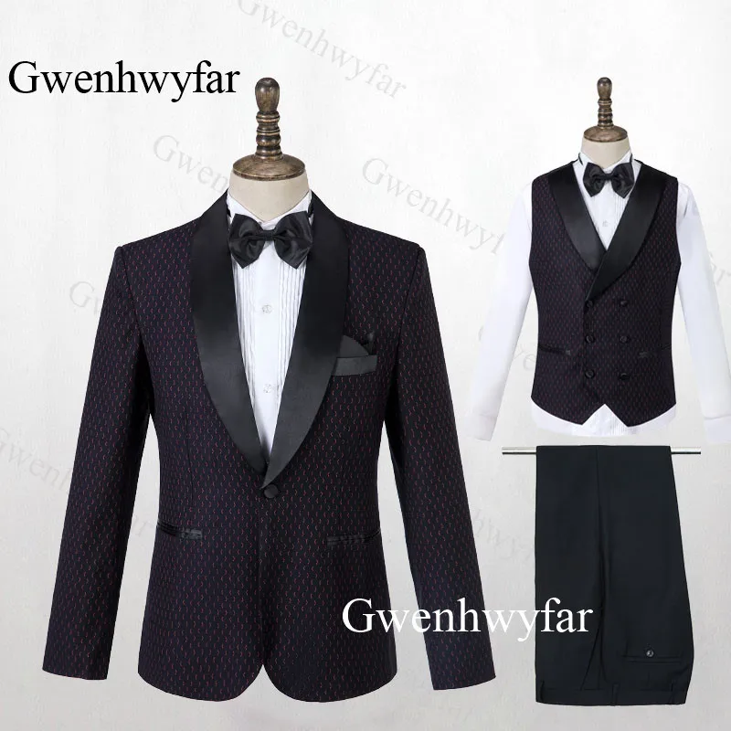 color 7 Gwenhwyfar мужской модный двубортный костюм синий цветочный Jacqaurd высококачественные для жениха костюмы для вечеринки Выпускной сценический костюм певица - Цвет: color 7