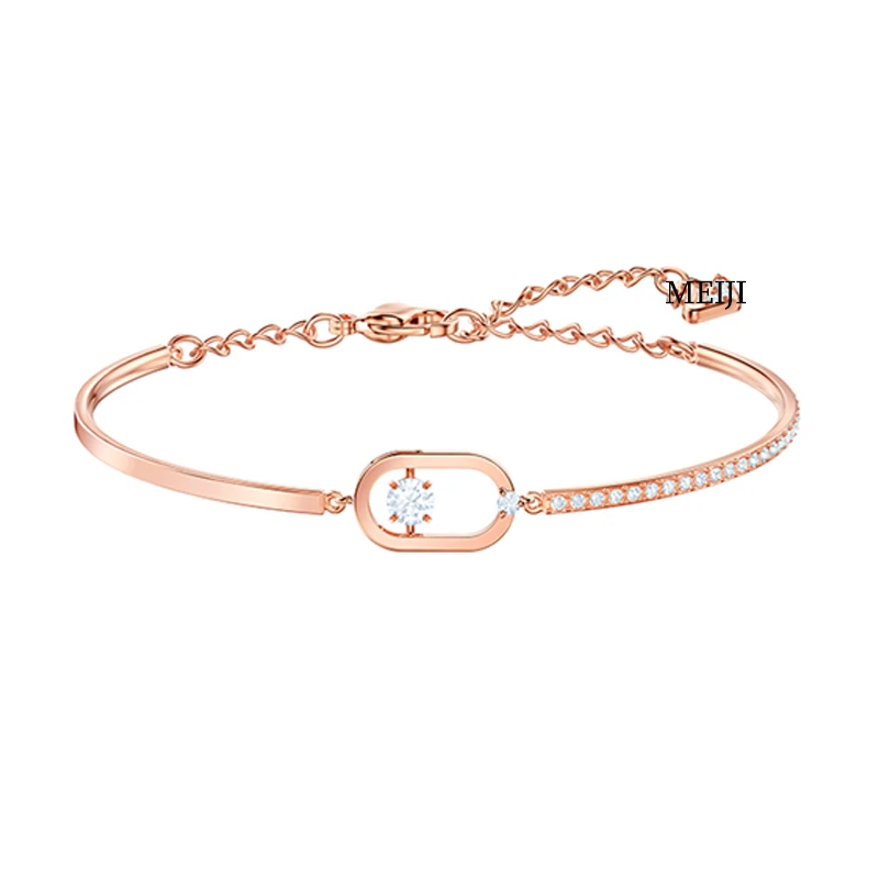 

Adjustable Bracelet Fashion Charms Crystals Zircon Rose Gold Gourd Heart-shaped Letter Bangles For Women Party Jewelry Gifts