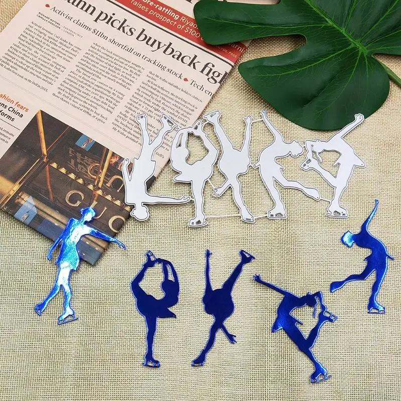 Девушка для катания на коньках металлические режущие штампы трафарет