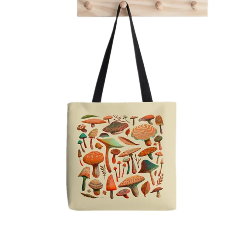 

Женская холщовая сумка-шоппер в стиле Харадзюку с принтом грибов