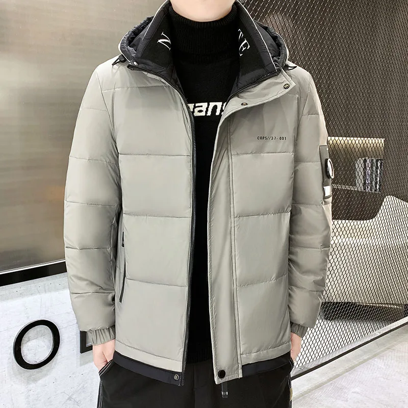 New Men's White Duck Down Jackets Casual Winter Korean Solid Loose Thick Warm Parkas Outwear Top Puffer Coats Large Size Clothes