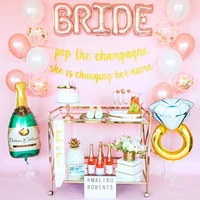 1 set bachelor party decoration rose gold confetti balloon for bride glitter banner foil letter ring champagne ballon wedding
