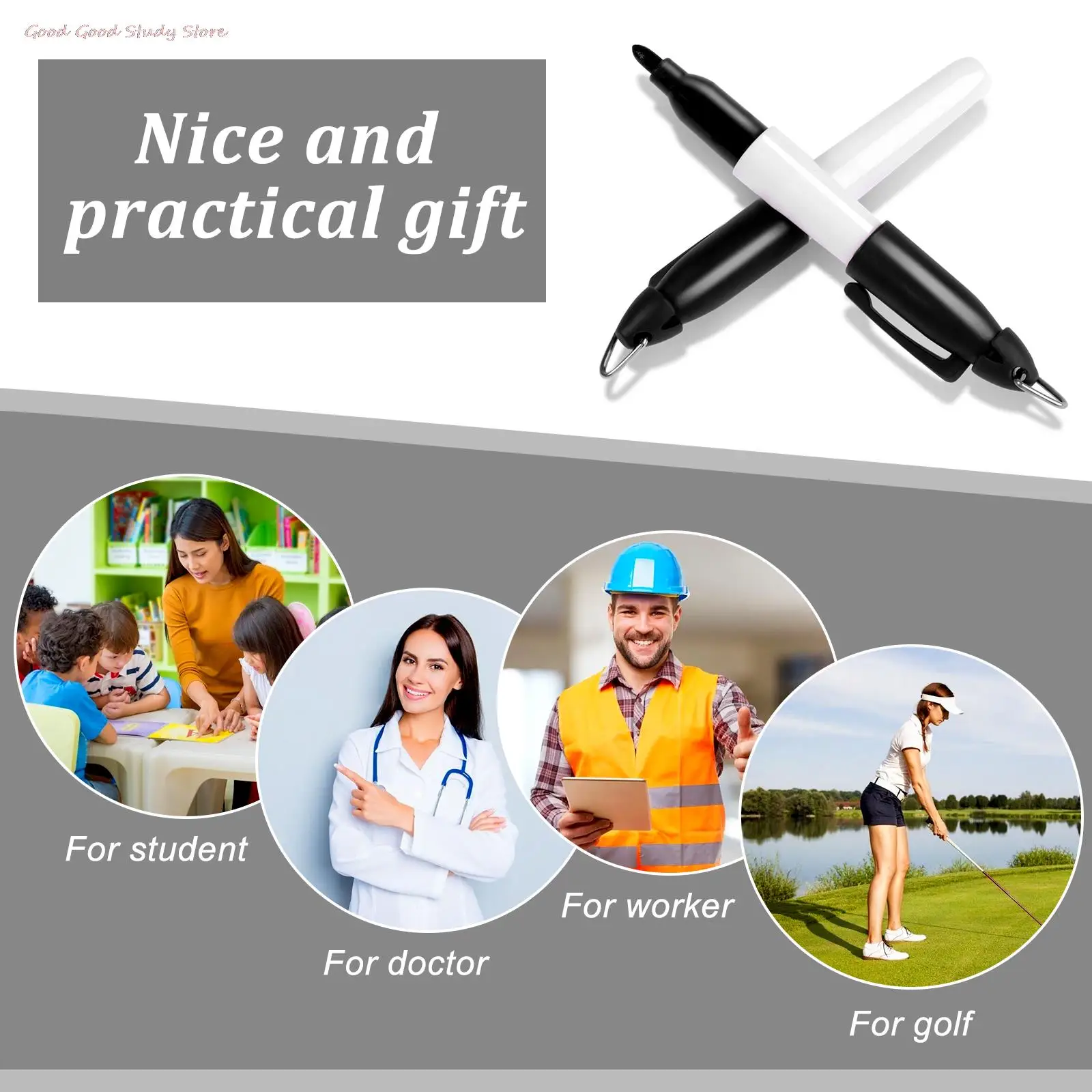 

27Pcs Golf Ball Marker Pen Mini Permanent Markers for Office School Supplies Golf Putting Positioning Aids Outdoor Sport Tool