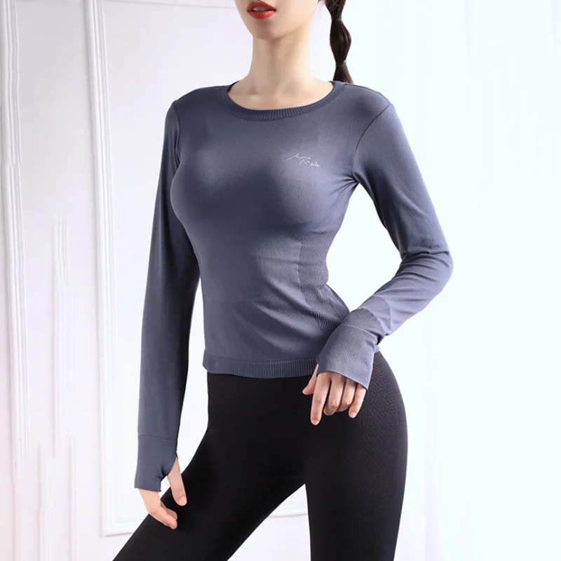 Женский сетчатый топ для занятий спортом Спортивная футболка с длинным рукавом