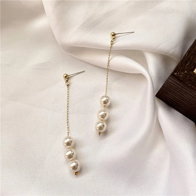 2021 новые длинные серьги с жемчугом модные туфли в стиле ретро Джокер темперамент