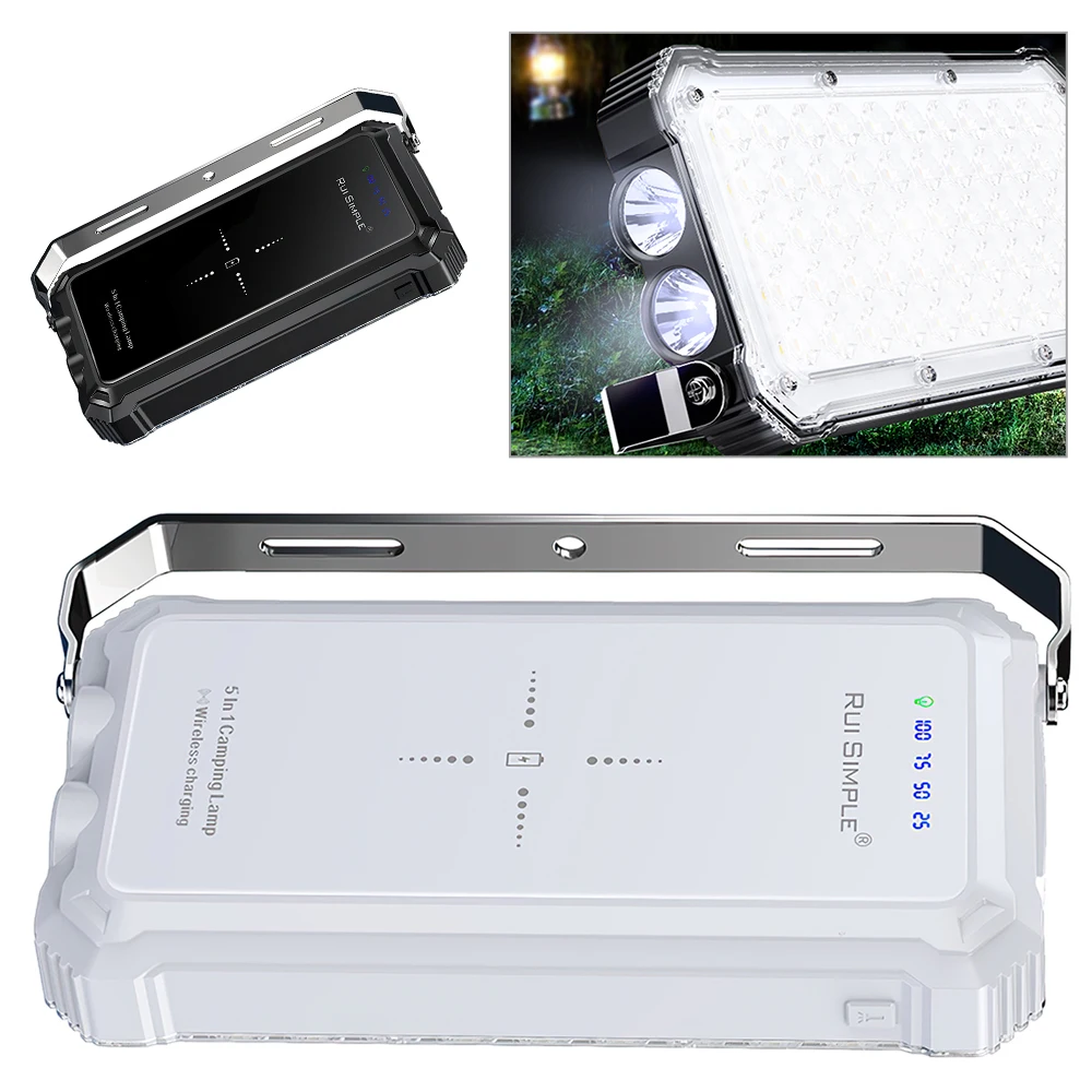 

100 Вт смарт Кемпинг Аварийный светодиодный водонепроницаемый супер яркий многоцелевой портативный беспроводной зарядный фонарик Внешний ...