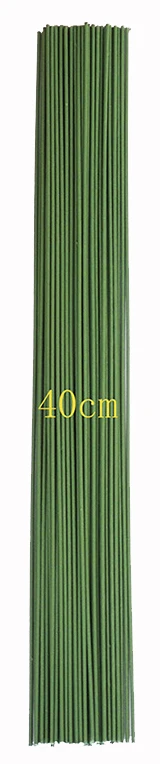 40cm 25 шт/лот цветок стебли бумага/пластик зеленый цветочный лента железная проволока искусственный цветок стебли ремесло декоративное мыло цветок стебель - Цвет: 40cm