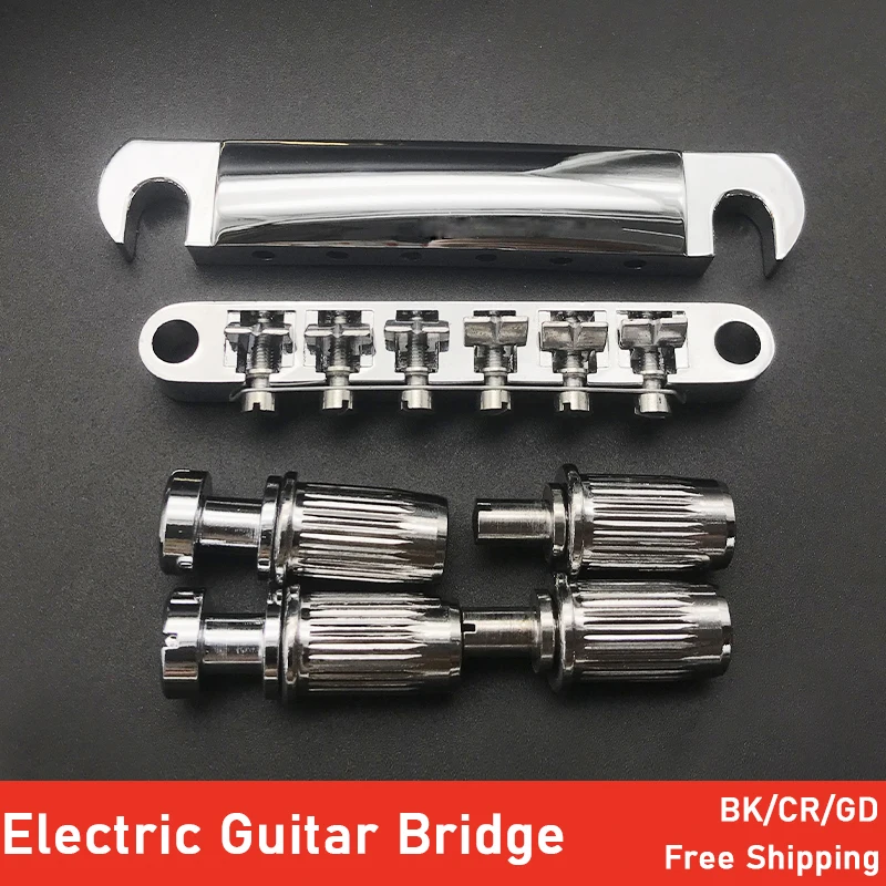 

Guitar Bridge Locking Tune-O-matic Bridge Tailpiece Tail for LP Electric Guitar Gold/Black/Chrome