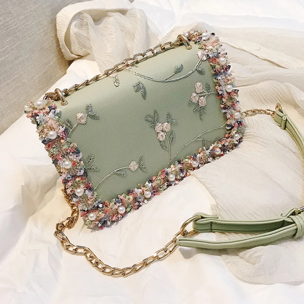 Женская сумка на одно плечо с кружевной вышивкой большая емкость экологичный