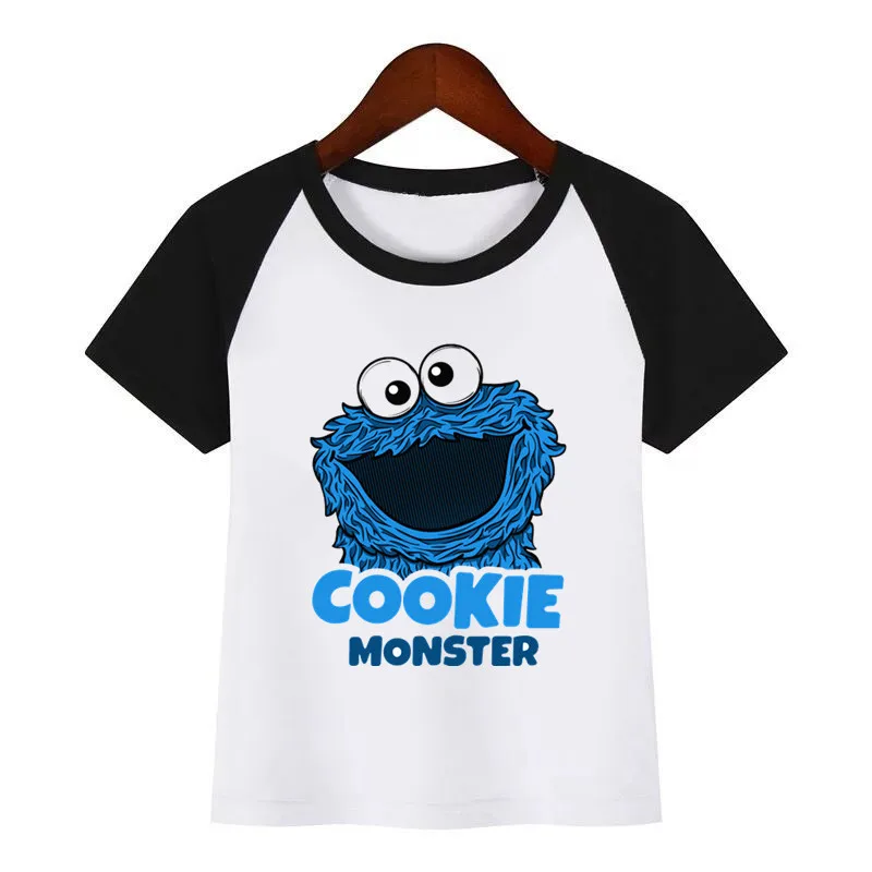 

Sesame Street Cookie Monsters Funny Clothes Children Summer T-shirt Kids Fashion Clothing T Shirt Children Cartoon T-shirt
