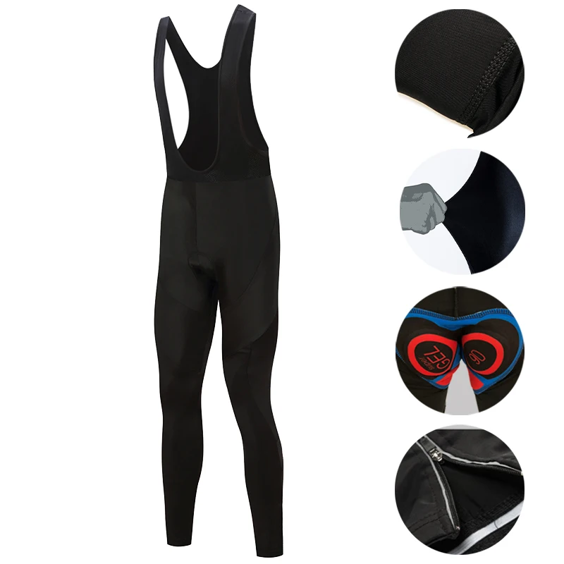 

Cycling Long Trousers 2019 Hight Quality 9D Padded Bicycle Bib Pants Gel Pad Bike Tights MTB cycling pants full black Racing