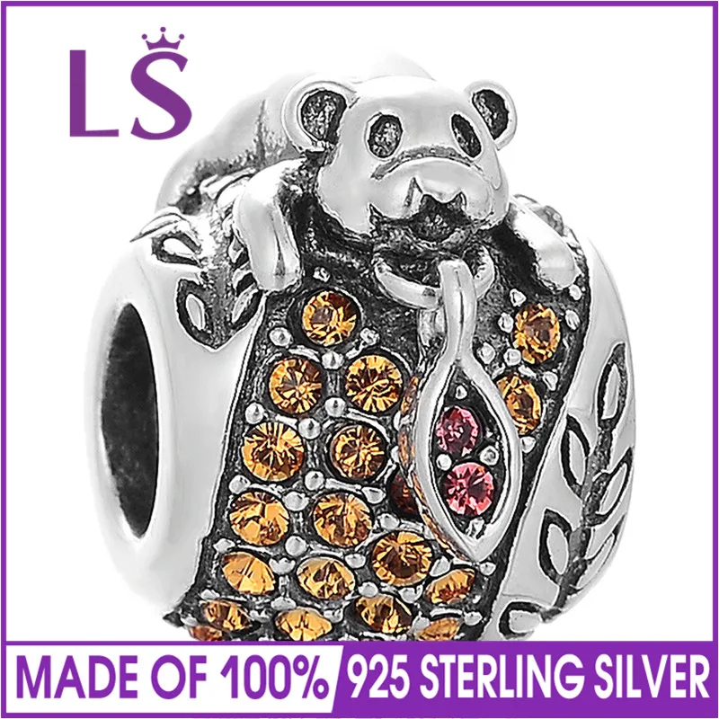 LS модные ювелирные изделия 925 Серебряный плюшевый Подвеска Медведь с AAA циркон