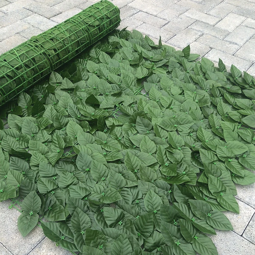 

Balcony Artificial Fence Green Wall Faux Leaf Hedge Screening Garden Fence