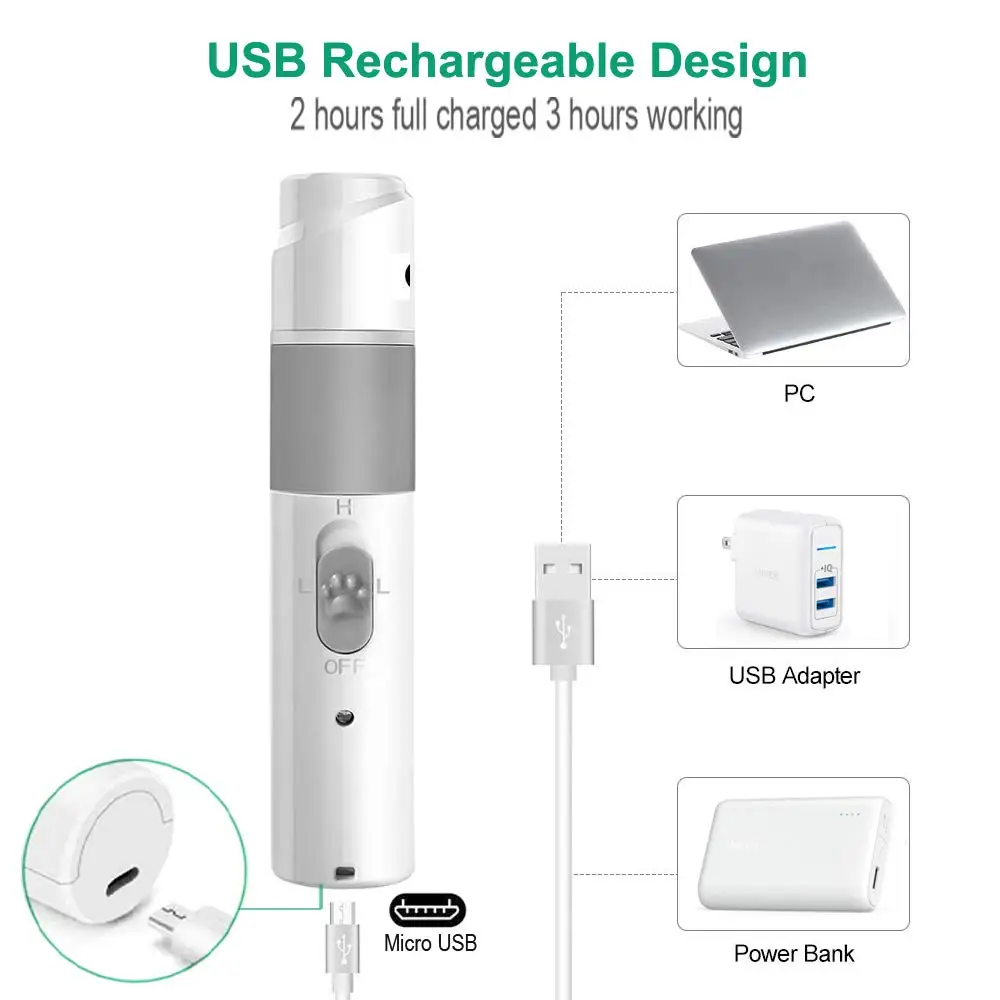 EUSCI перезаряжаемая шлифовальная машина для ногтей домашних животных улучшенная