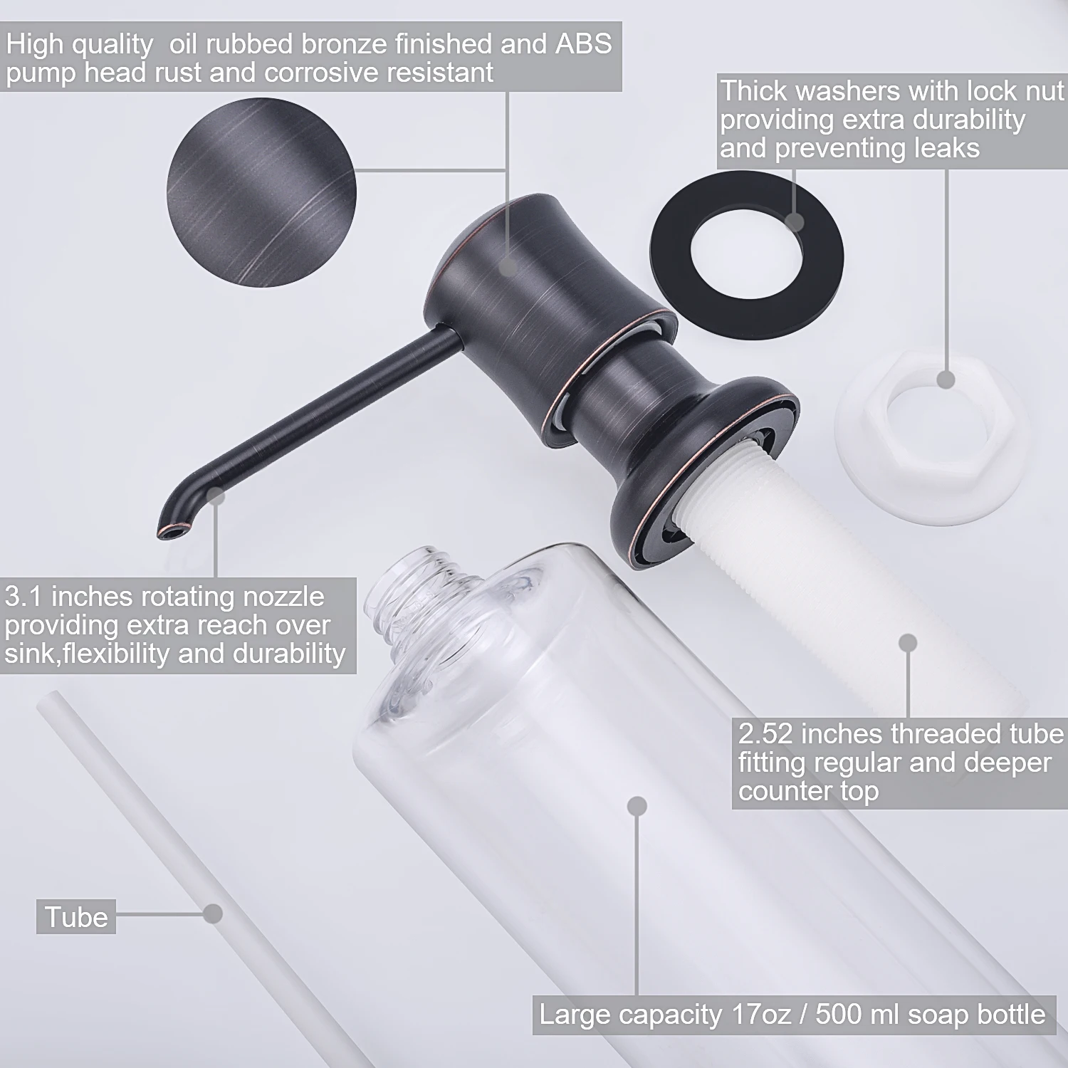 soap dispenser black kitchen soap detergent dispenser bottle liquid soap dispensers pump 500ml build in bathroom accessorie sets free global shipping