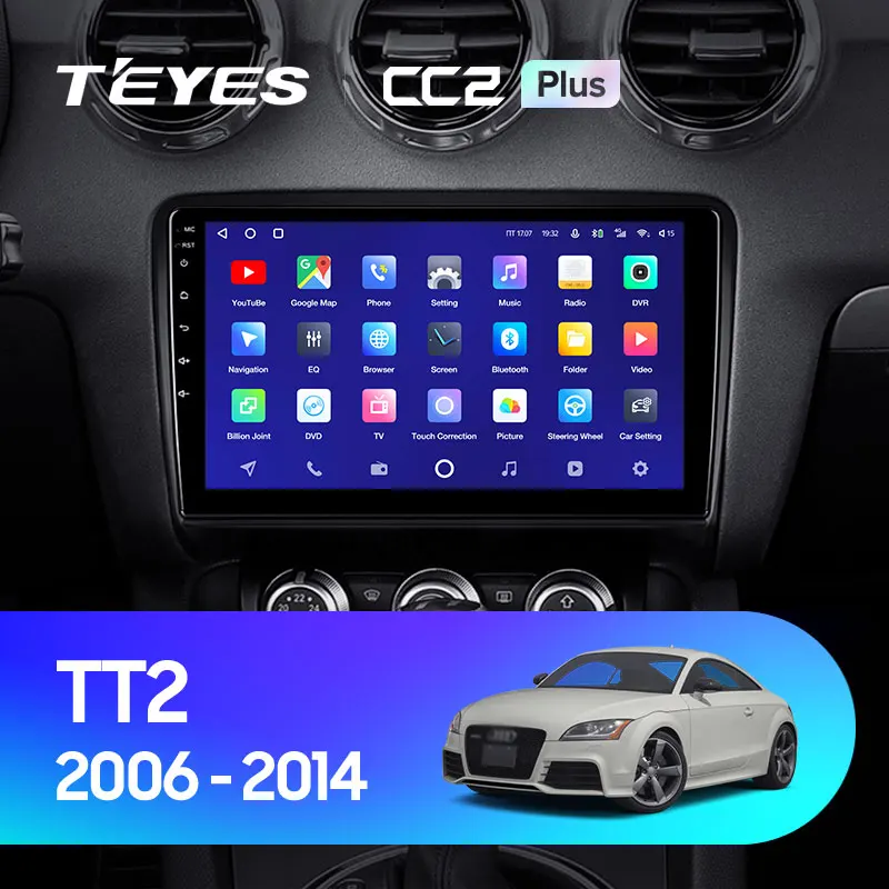 TEYES CC2L и CC2 Plus Штатная магнитола For Ауди ТТ Audi TT 2 8J 2006 - 2014 Android до 8-ЯДЕР 6 + 128ГБ 16*2EQ DSP