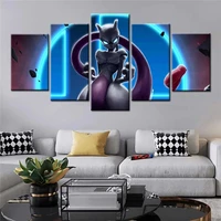 pokemon mewtwo poster canvas painting wall art game animation modular 5pieces mural pictures living room home decoration cuadros