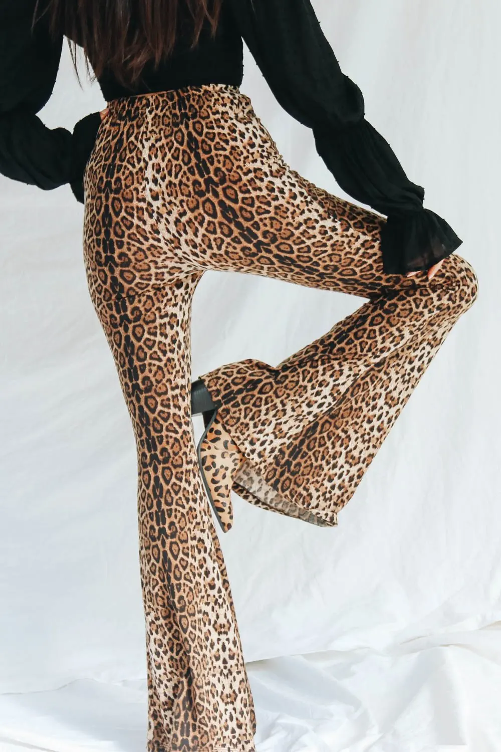 

2021 Autumn and Winter Fashion Leopard Print Flared Trousers Streetwear Women Bell Bottom Pants Women Fashion