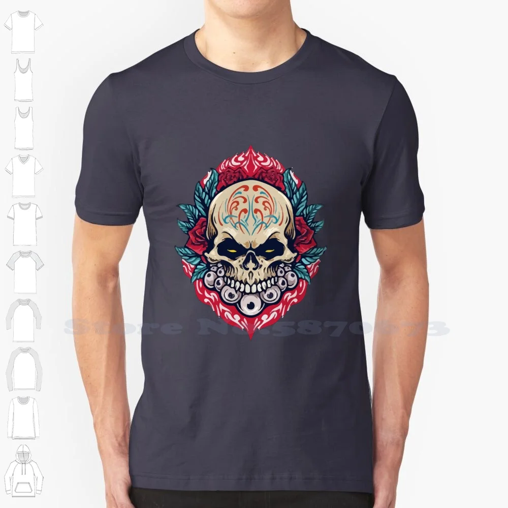 

Dia De Los Muertos Do Cranio Fashion Vintage Tshirt T Shirts Skulls Unique Illustrator Mystical Monster Halloween