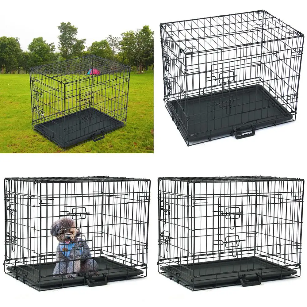 

24 inch Practical Metal Playpen Wire Pet Kennel Cat Dog Folding Steel Crate