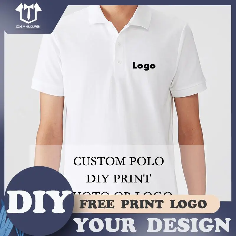 

Men Polo Shirt Summer Unisex Casual Short Sleeve Polos Custom Print Company Logo Picture Mens Solid Color Bussines Shirt Tops