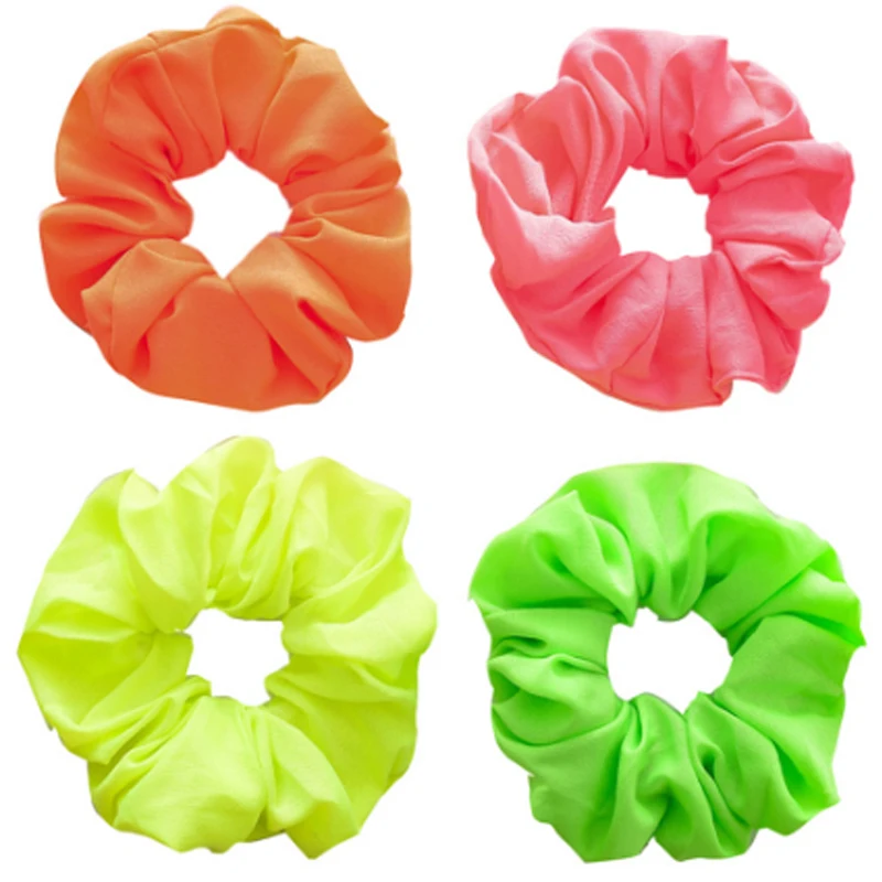 Дом неоновый Scrunchies галстуки на резинке разноцветные резинки розового зеленого