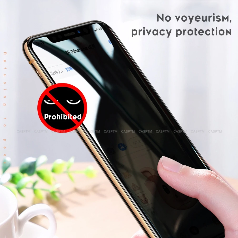 3D Privacy Black Screen Protector For iPhone 14 13 12 11 Pro Max X XS XR 6S 6 7 8 Plus Mini SE Anti-peeping Glass Protector Flim